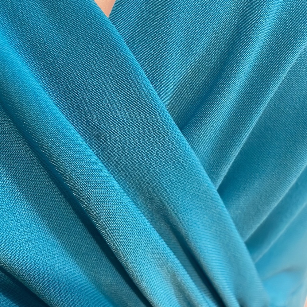 Ralph Lauren faux wrap top dress in Aqua blue. - Picture 4 of 9